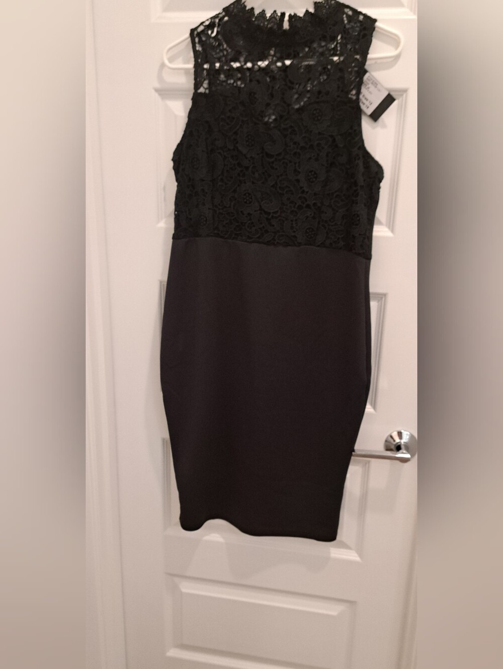 AX Paris Classic Black Lace-Top Women's Sheath Dress